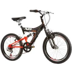 Bicicleta Track & Bikes Xr 20 Full, Aro 20, Dupla Suspensão 6V, Preto