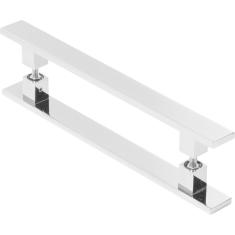 Puxador De Porta Pivotante Barra Chata Duplo Cromado 90cm