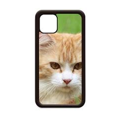 Capa para iPhone 12 Pro Max com estampa de gato e listras amarelas para Apple Mini Mobile Case