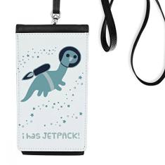 Carteira para celular com bolso preto para pendurar no universo e alienígena Spacewalk