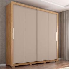 Guarda Roupa 2 Portas 4 Gavetas Suburban Gold Buriti/Cinza