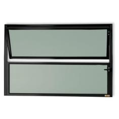 Janela de Alumínio Basculante 40x100cm Vidro Mini Boreal Master Brimak Preto