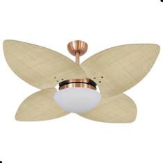 Ventilador de Teto Dormamu Cobre 4 Pés Palmae Natural 220V com Control