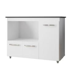 Balcão Para Cooktop Com 3 Portas Ana Branco - Moblis