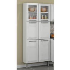 Paneleiro Duplo com Vidro 6 Portas 5 Prateleiras Tarsila Itatiaia Branco