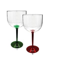 Kit 2 Taças Gin Bicolor Verde e Vermelho Acrílico Ps