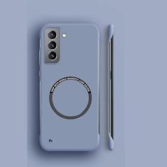 Capa de telefone magnética sem moldura para pc rígido para samsung galaxy s23 s22 s21 s20 fe s10 note 20 ultra 10 plus capa fina fosca, cinza, para s22 plus