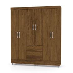Guarda Roupa Solteiro 6 Portas 153 cm Rio Plus Imbuia/Champanhe - Pallazio