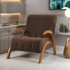 Poltrona do Papai em Veludo Pés em Mdf Garden - Viero