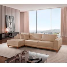Sofá Cronos Linho 250cm Chaise Lado Esquerdo Meu Sofá Online