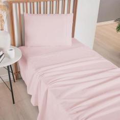 Jogo Lençol Cama Solteiro 300 Fios Completo Ponto Palito Macio - 3 Peç