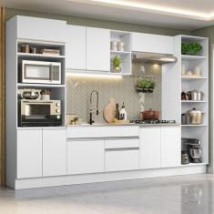 Armário De Cozinha Completa 330cm Branco Glamy 03 Branco - MADESA