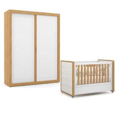 Berço Americano Com Capitonê New Boucle E Guarda Roupa Tutto New 2 Por