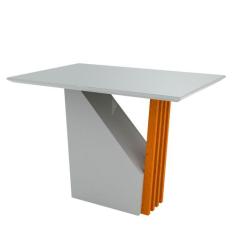 Mesa De Jantar Para 4 Lugares 1,20m Tampo De Madeira Com Vidro Ype Off