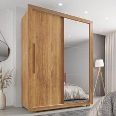 Guarda-roupa com Espelho Solteiro 2 Portas 2 Gavetas Costa Rica Cinamomo