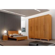 Guarda Roupa Casal 6 Portas 4 Gavetas - Canadá-Cinamomo - Leifer Móvei