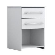 Mesa De Cabeceira Bruna Mdp 2 Gavetas Branco
