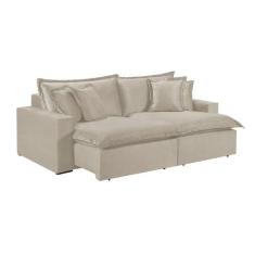 Sofá 5 Lugares Retrátil Com Encosto Fixo Linho M-145 Martins - Martins