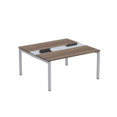 Mesa Plataforma Dupla com Pé de Aço para Coworking 150X140/2P PDC15/14/2P Walnut/Cinza