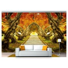 Papel De Parede Estrada Caminho Floresta 3D Nes098 - Você Decora