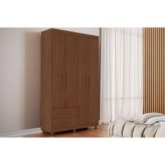 Guarda Roupa 4 Portas e 2 Gavetas c/ Pés Canadá Plus Cacau - Conquista