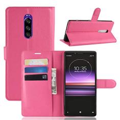 Capa para Sony Xperia 1, capa carteira flip de couro PU premium com compartimento para cartão, suporte e fecho magnético [capa interior à prova de choque de TPU] Compatível com Sony Xperia 1
