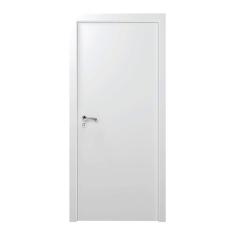 Kit Porta de Madeira Lisa Laqueada 210cmx90cm Moldufama Esquerda Branco