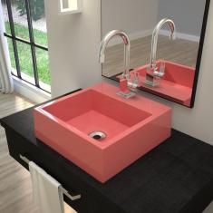 Kit Cuba Q395 Com Torneira Luxo 1195 Metal 1/4 Volta Rosa