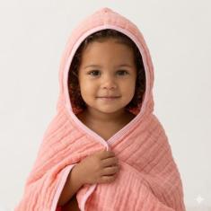 Toalha de Banho Toalhão Bebe Criança Grande RN Soft Capuz de Fralda 10