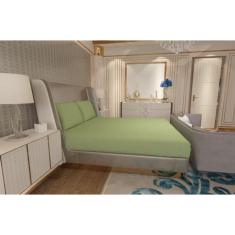 Jogo de Lençol Zono Enxovais Cama Queen 3 Peças Malha 100% Algodão Verde Nostalgia