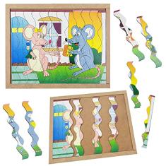 Quebra-Cabeça Casal Ratos Carlu Brinquedos