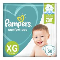 Fraldas Pampers Confort Sec XG 58 Unidades