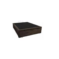 Cama Box Baú Viúvão Blindado Suede Marrom Com 128Cm de Largura