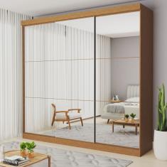 Guarda Roupa Casal Premium Isabela 205,9cm com Espelho 3 Portas 4 Gavetas Minastex