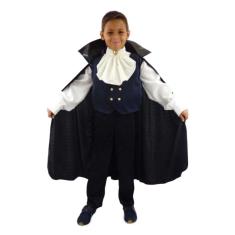 Fantasia Príncipe Draculinha Infantil Com Capa Colete E Jabô Tamanho M