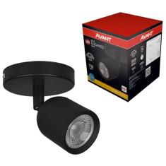 Spot Led Sobrepor Elegance 7w 3000k Preto Avant