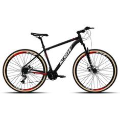 Bicicleta Aro 29 KSW XLT 24V Câmbios Shimano Freio a Disco, Preto, Bra