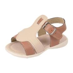 Sandália Infantil Menino Básica Bege e Caramelo-Masculino