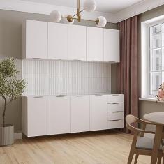 Cozinha Modulada 4 Peças sem Tampo 2 Aéreos e 2 Balcões Ipanema Cabecasa Madeiramadeira Branco