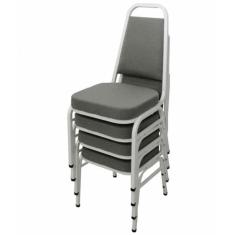 Kit Com 4 Cadeiras Empilháveis Linha Hotel Plus Cinza