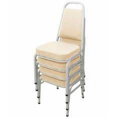 Kit Com 4 Cadeiras Empilháveis Linha Hotel Plus Bege