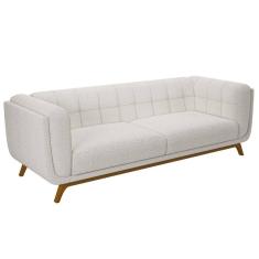 Sofá Living Decorativo 3 Lugares 240cm Bellart M22 Boucle Branco - Mpozenato