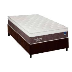 Conjunto Box Solteiro: Colchão Molas Plumatex Superlastic Durospring + Base Crc Suede Brown(88x188)