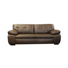 Sofá De Couro Marselha 3 Lugares Marrom Pigmentado - Mempra