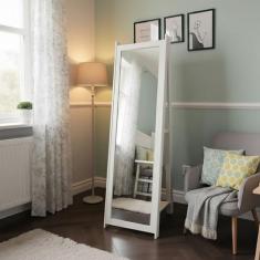 Espelho de Chão com 2 Prateleiras Retrô 161x50cm Movelbento