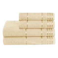 Kit Toalha de Banho 4 Peças Linha Premium com Grande Absorção e Maciez