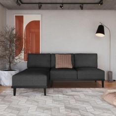 Sofá 2 Lugares e 1 Chaise Boreal CabeCasa MadeiraMadeira Cinza Escuro