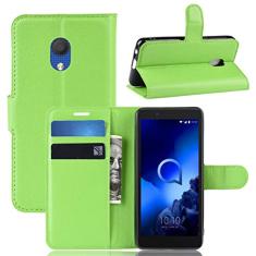 Capa Alcatel 1C 2019, capa flip carteira de couro PU Manyip para Alcatel 1C 2019, capa de proteção de telefone estilo empresarial, capa com [compartimentos para dinheiro e cartão]