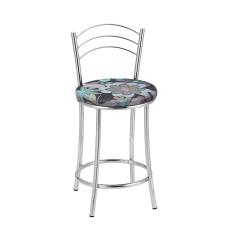 Kit 2 Banquetas Cromadas BC26C de Metal e Assento Espuma D15 Treparoni - Preto