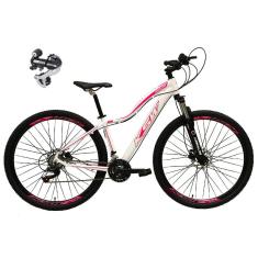 Bicicleta Aro 29 Ksw Mwza 24v Câmbio Shimano Acera K7 Garfo Trava Freio a Disco - Branco/Rosa